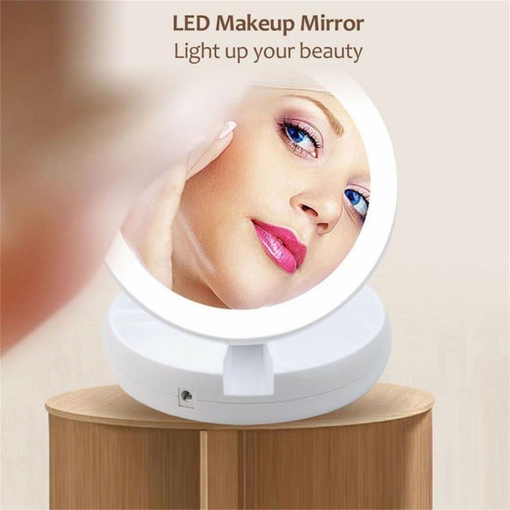 ESPO Gương Trang Điểm Gấp Gọn Bỏ Túi Có Đèn LED Kết Nối USB