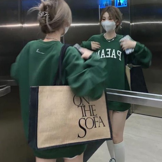 Áo sweater mỏng nhẹ kiểu dáng chui đầu rộng rãi phong cách đường phố retro cổ điển kiểu Mỹ cá tính cho nữ