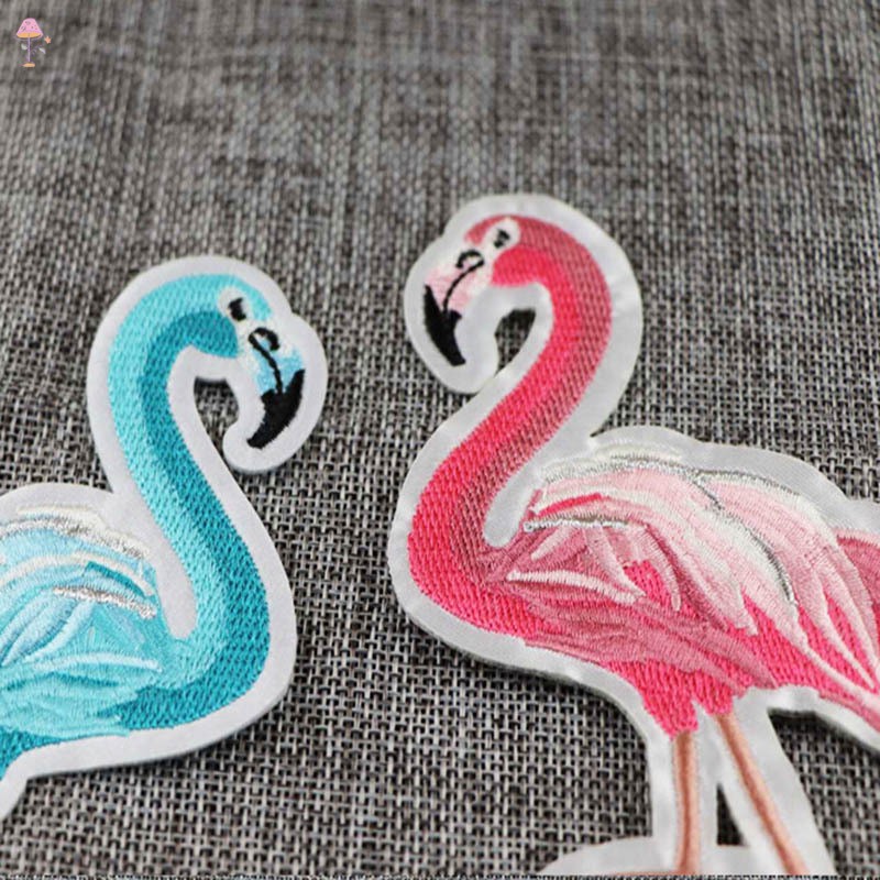 LL Garment Accessories Embroidered Edge Small Fresh Flamingos Embroidery Cloth Stickers Sew Patches DIY Subsidies .VN