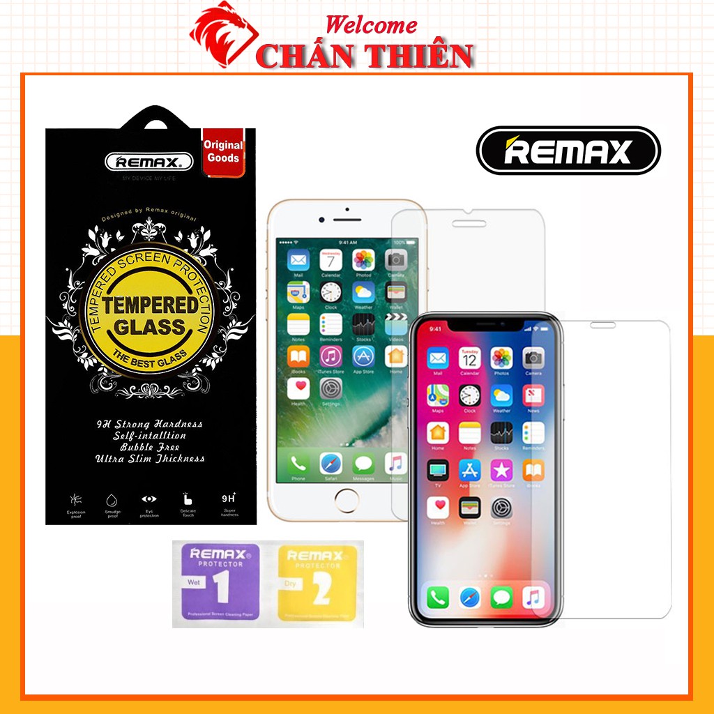 Kính Cường Lực Iphone Remax 6 6s 7 8 6 Plus 7 Plus 8 Plus X Xs Xr Xsmax 11 Promax 12 12 Promax Trong Suốt - Dẻo Dai