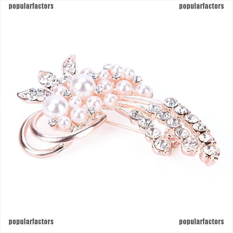 Ghim Cài Áo Hình Bông Hoa Đính Ngọc Trai Nhân Tạo Thời Trang