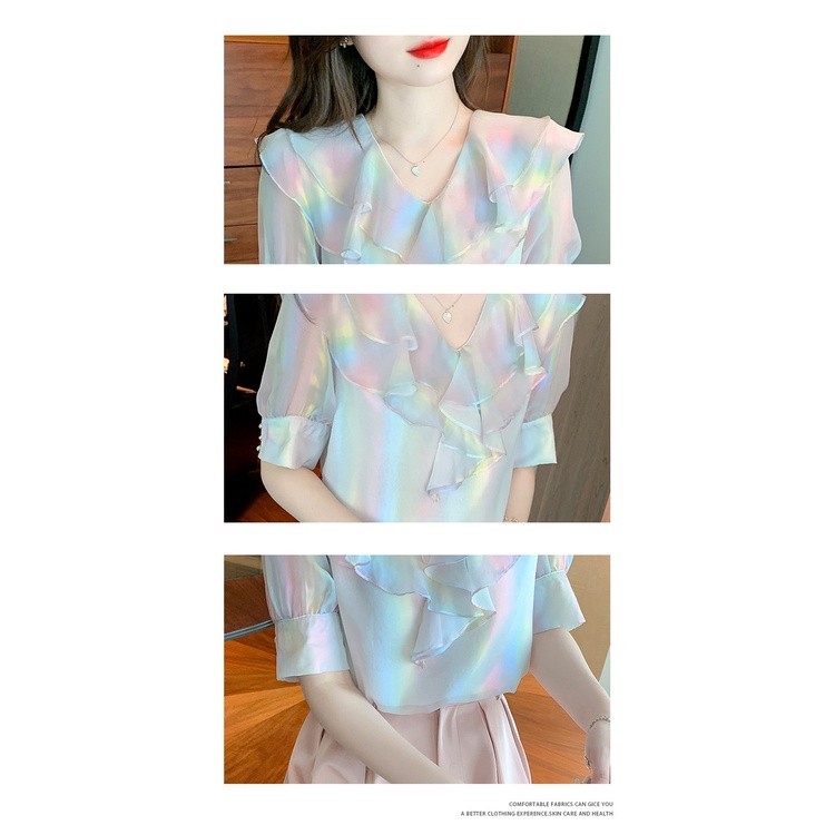 GT9342 Áo chiffon nữ hè tay ngắn hàng nhập