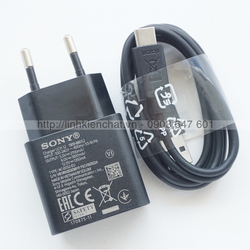 Sạc Nhanh Sony UCH12 và dây cáp Type-C Quick Charge 3.0 Zin máy