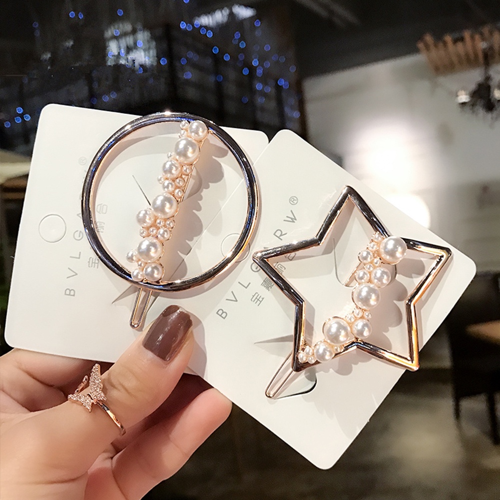 Kẹp Tóc Kim Loại Đính Ngọc Trai Giả Xinh Xắn Cho Nữ