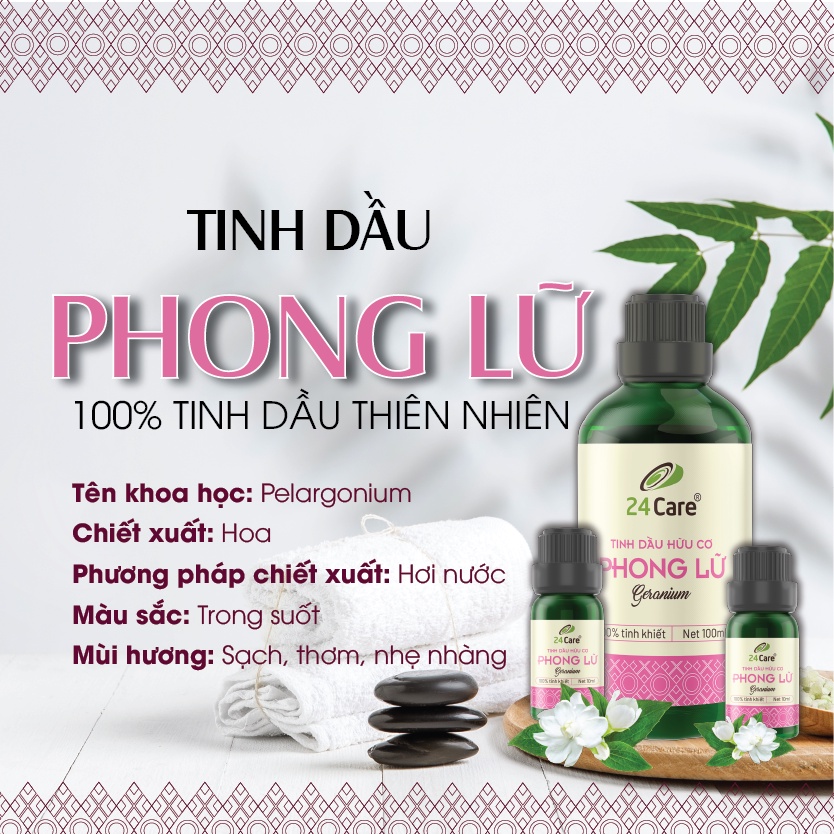 Tinh dầu 24Care Phong lữ 10ml - Xông phòng, khử mùi, đuổi muỗi