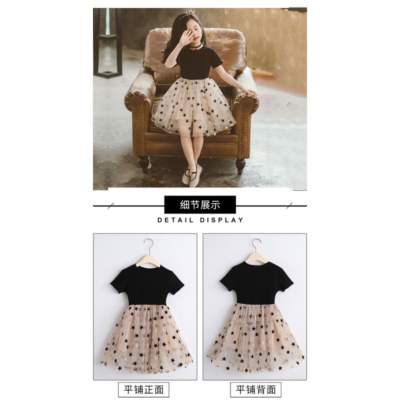 Đầm Công Chúa Màu Đen Chất Liệu Cotton Thời Trang Mùa Hè Cho Bé Gái Từ 3 Đến 4-5 Đến 6 Đến 7 Đến 8 Đến 9-10 - 11-12 Tuổi