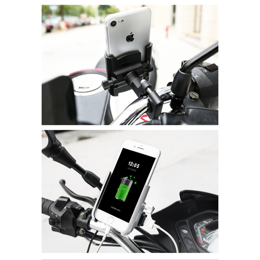 GIÁ ĐỠ ĐIỆN THOẠI MOTOWOLF CÓ SẠC PIN GẮN GHI ĐÔNG CHÂN KÍNH