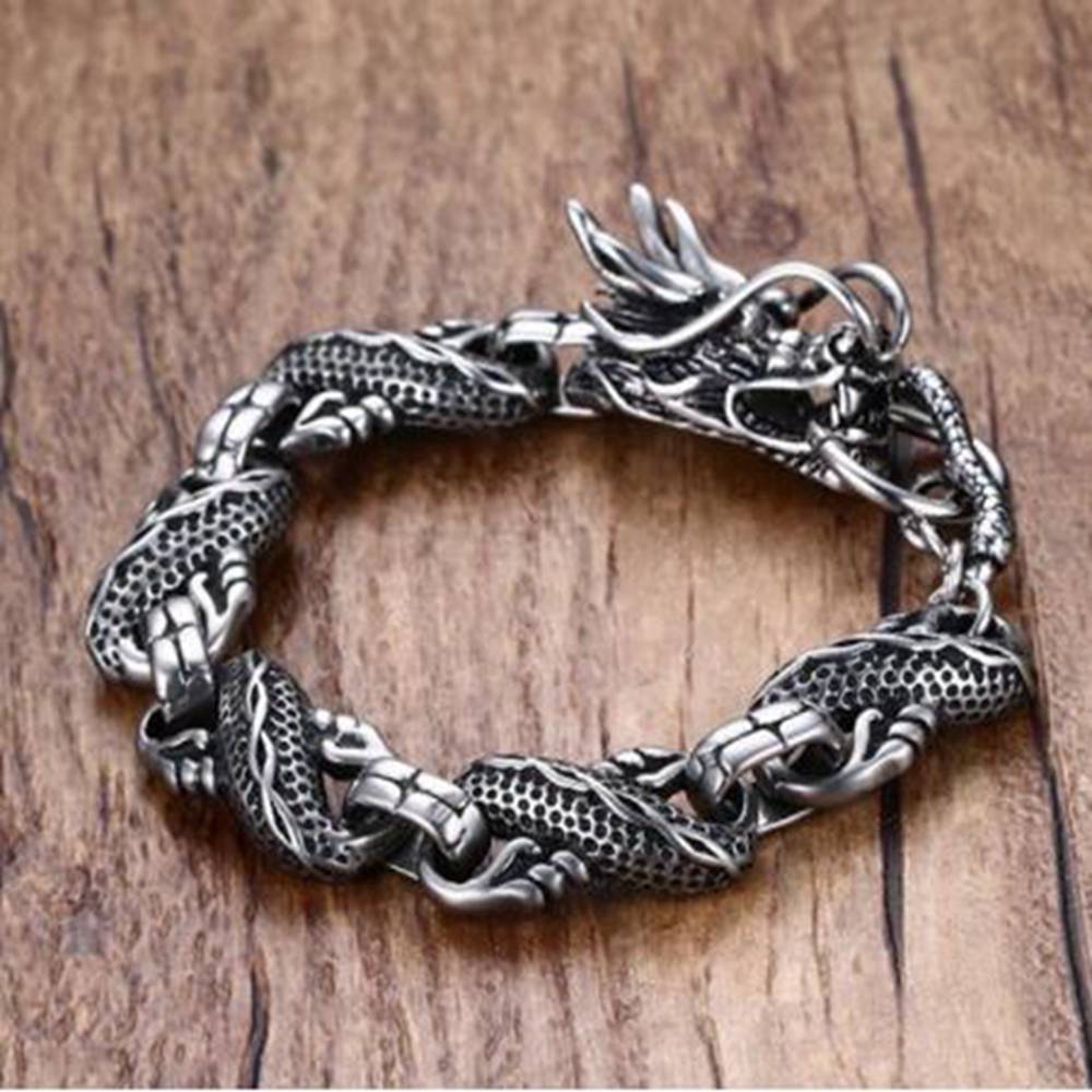 Thời Trang Vòng Tay Hình Rồng Cá Tính Cho Nam