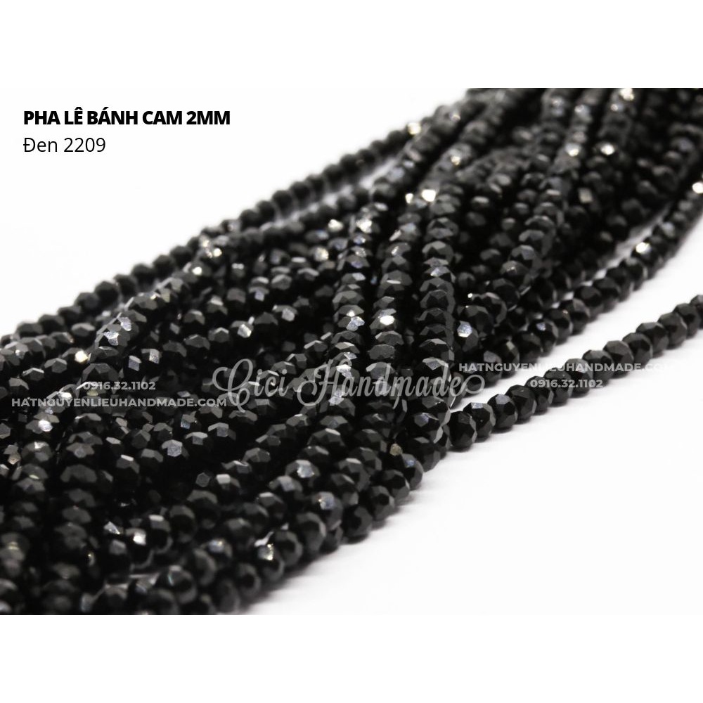 Dây pha lê bánh cam nhiều cỡ màu trắng trong ánh xà cừ, đen Cici Handmade nguyên liệu đính kết thời trang