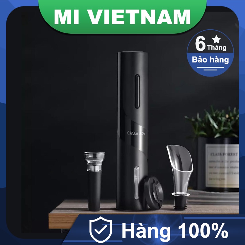 Dụng Cụ Tự Động Mở Nắp Chai Rượu Xiaomi Youpin Circle Joy Samurai 4 Trong 1 Màu Đen Chạy Bằng Điện