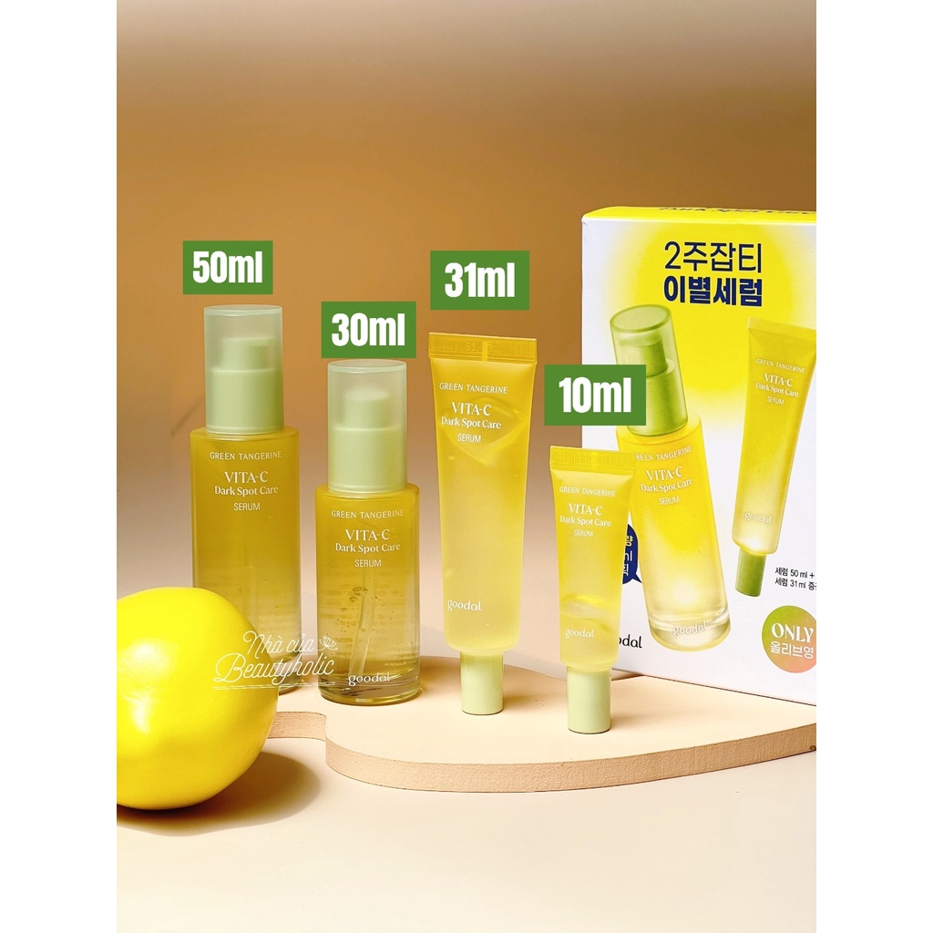 [Bản mới 2022] Serum dưỡng trắng GOODAL GREEN TANGERINE VITA C DARK SPOT SERUM
