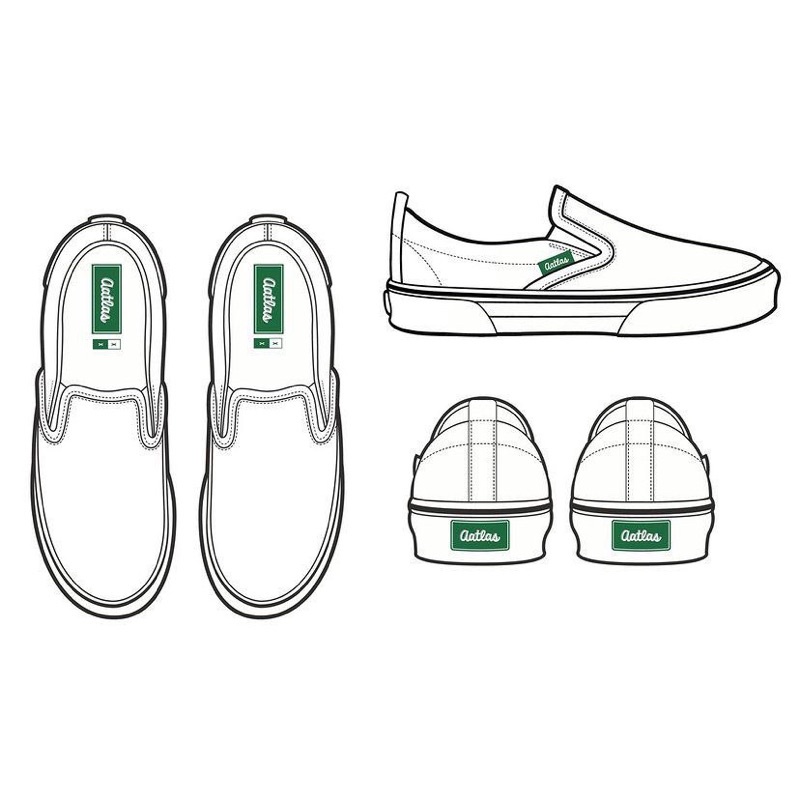 Giày Sneaker Slip-on in Trắng trơn (size 42)