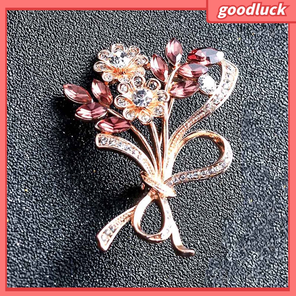 Ghim Cài Áo Hình Bó Hoa Đính Đá Nhân Tạo Thời Trang Cho Nữ