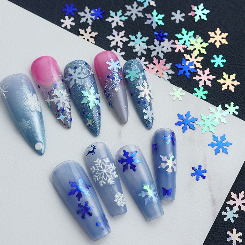 Hộp Sequin Hình Bông Tuyết Dùng Trang Trí Móng Nghệ Thuật
