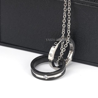 Dây chuyền đôi nhẫn LOVE không gỉ