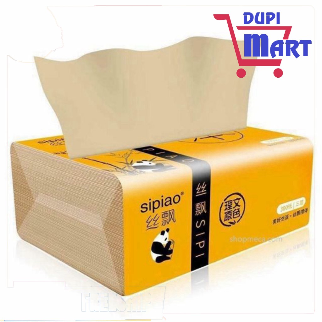 [SIÊU SALE] Combo 10 Gói 300 tờ Khăn giấy rút giấy ăn gấu trúc SIPIAO 3 lớp cao cấp