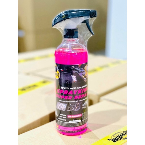 Tẩy rửa hợp kim nhôm + Cọ vệ sinh chi tiết, tẩy rửa hợp kim nhôm sprayking chính hãng.