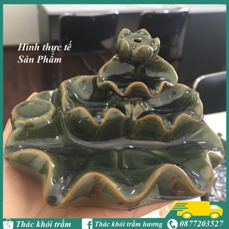 Thác khói trầm hương mẫu LÁ SEN NGỌC tặng 10 nụ trầm thơm | BigBuy360 - bigbuy360.vn