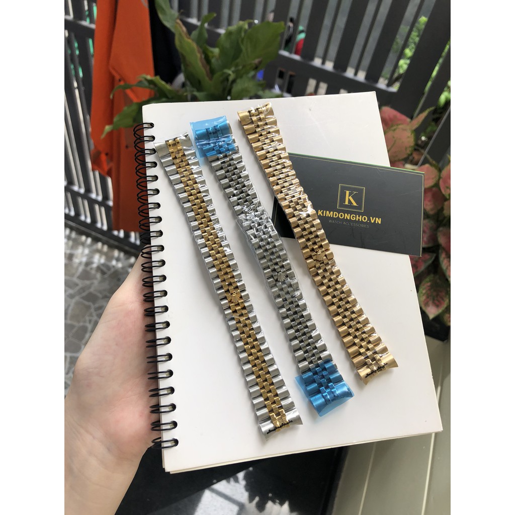 Dây Đồng Hồ ROLEX Mẫu 5 Mắt Đúc Đặc Thép Không Gỉ Dây Size 21 20 13mm Tặng kèm Đồ Thay Dây