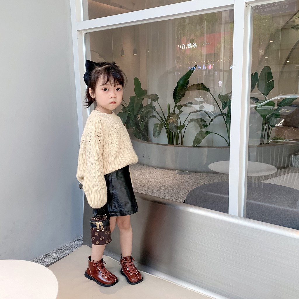 Giày bốt cổ thấp thời trang phong cách Hàn Quốc dành cho bé gái