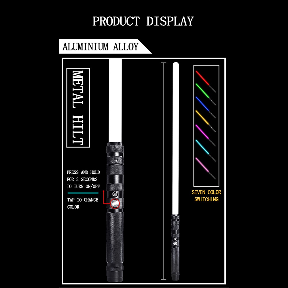 TIKTOK Star Wars RGB lightsaber 7 màu kim loại lightsaber LED flash stick đổi màu lightsaber sinh nhật quà tặng tốt nghiệp