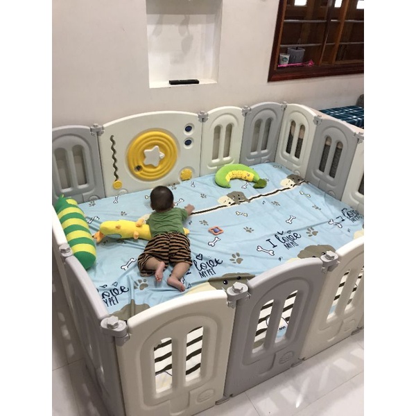 [ Tặng Thảm + Bóng] Quây nhựa nguyên sinh gấp gọn cho bé