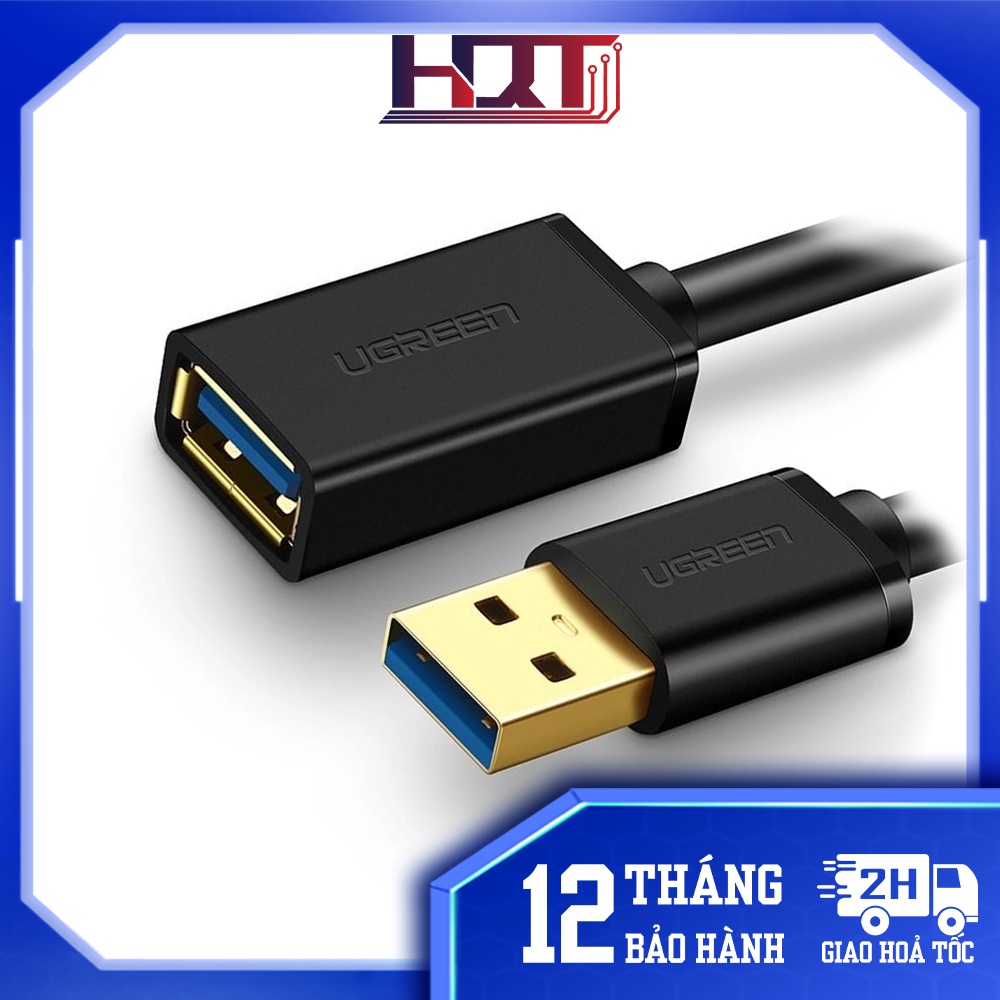 Dây nối dài USB 3.0 mạ vàng dài từ 1-3m UGREEN US129 dây dạng dẹt và tròn