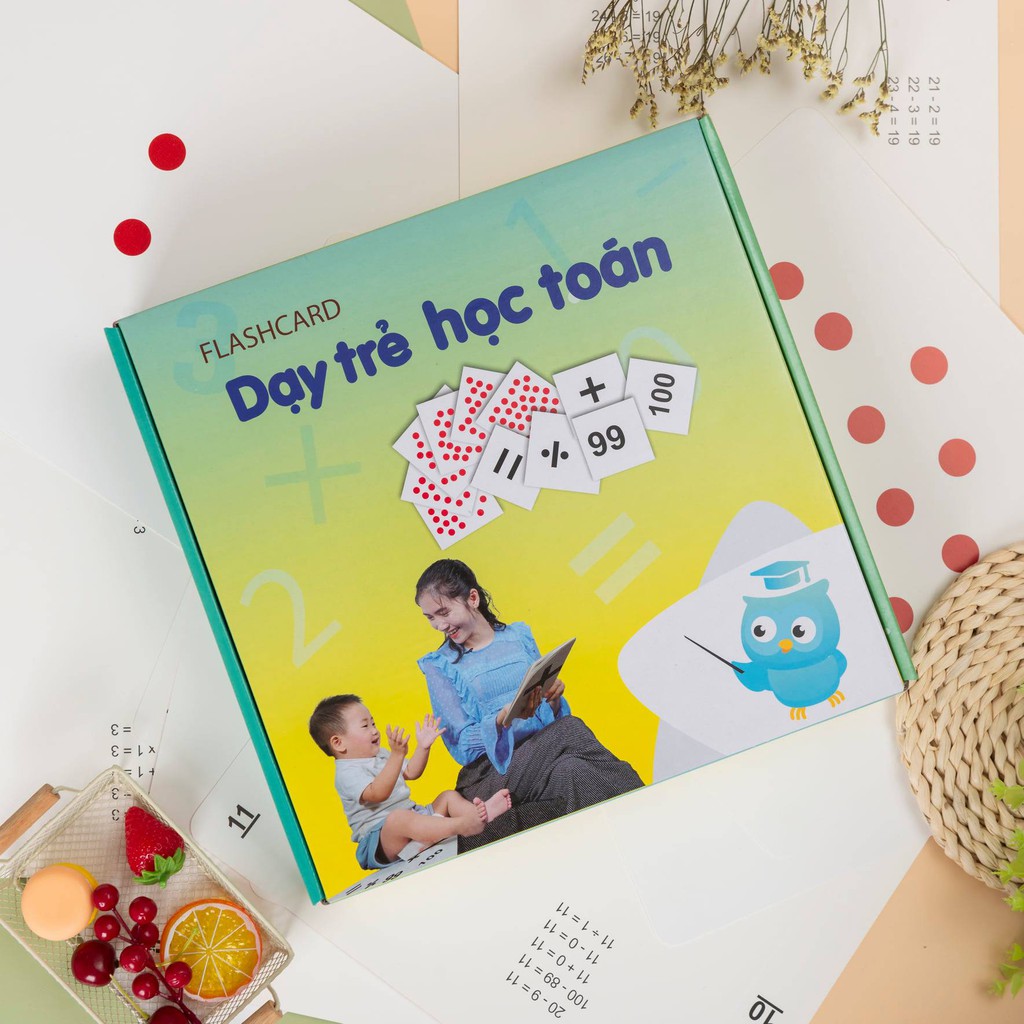 Bộ Thẻ Học Thông Minh Thẻ Học Toán Dot Card Chuẩn Glenn Doman Flashcards Dạy Trẻ Học Toán GDKids 59 Thẻ