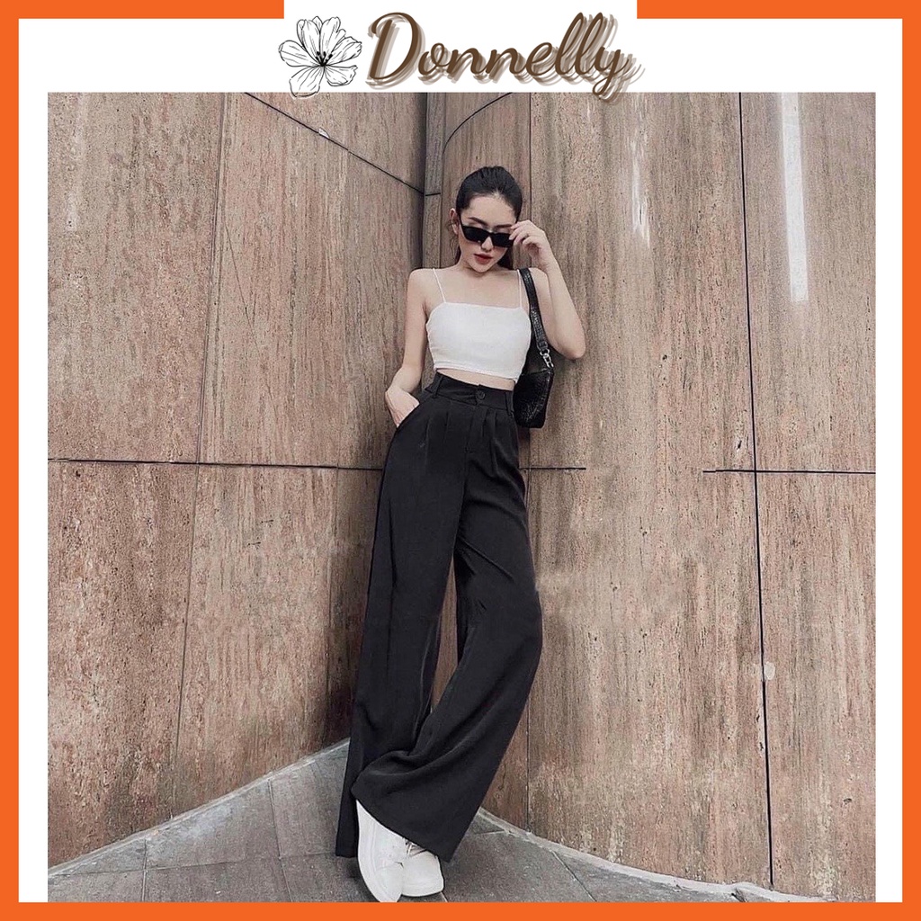 [Hàng Cao Cấp Ảnh Thật] Quần Ống Rộng Donnelly Nữ Lưng Cao, Quần Ống Rộng Culottes Nữ Hàn Quốc Kéo Dài Chân - NA001