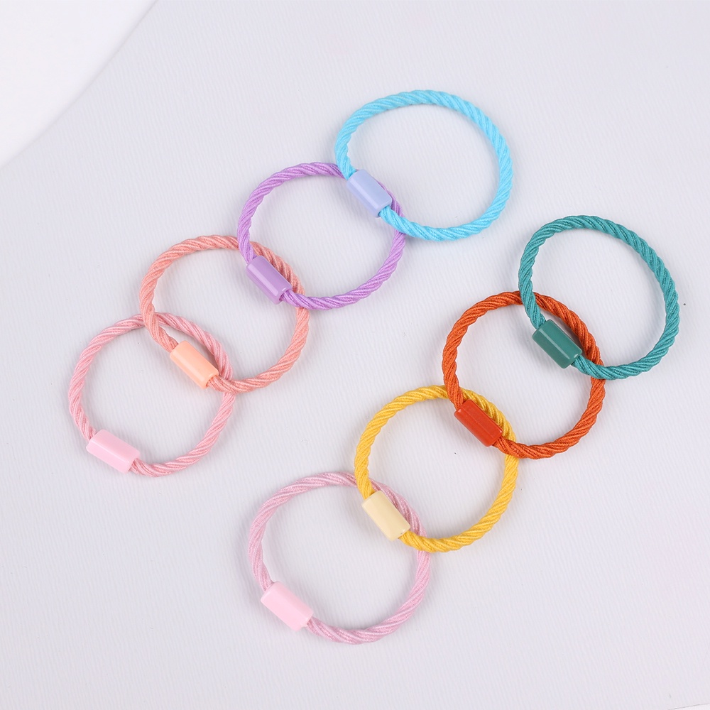1 Dây Buộc Tóc Cao Su Mềm Mỏng Co Giãn Nhiều Màu Sắc Tùy Chọn Đơn Giản Không Đau Cho Bé Gái