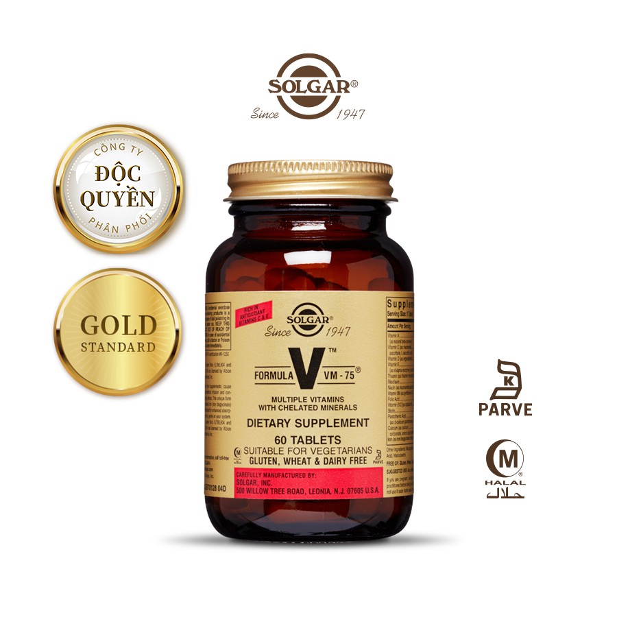 Viên Uống Solgar Formula VM-75 - Chống Oxy Hóa, Bổ Sung Vitamin Và Khoáng Chất, Tăng Cường Chuyển Hóa Năng Lượng