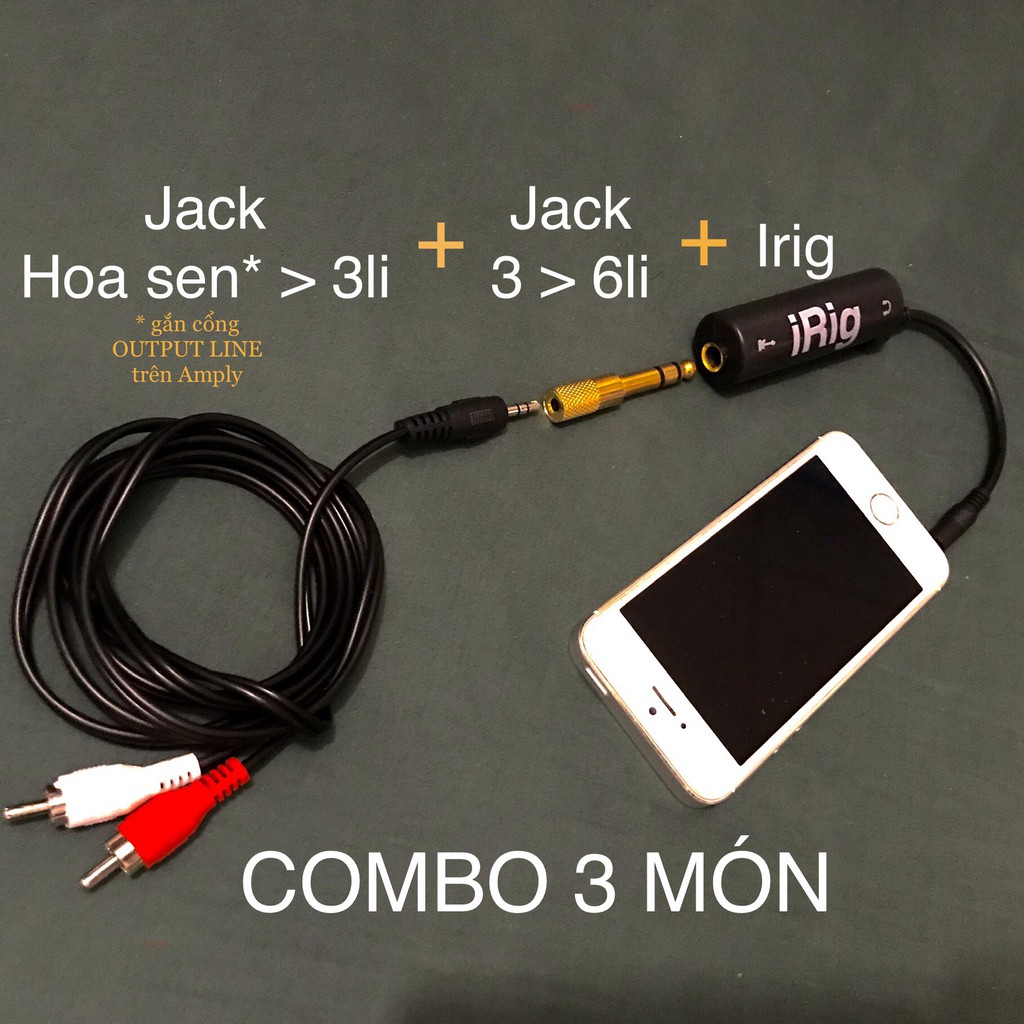 [TẶNG Jack 3li -&gt; 6li] IRIG thu âm guitar / organ / piano điện / ampli vào điện thoại - chất như phòng thu chuyên nghiệp