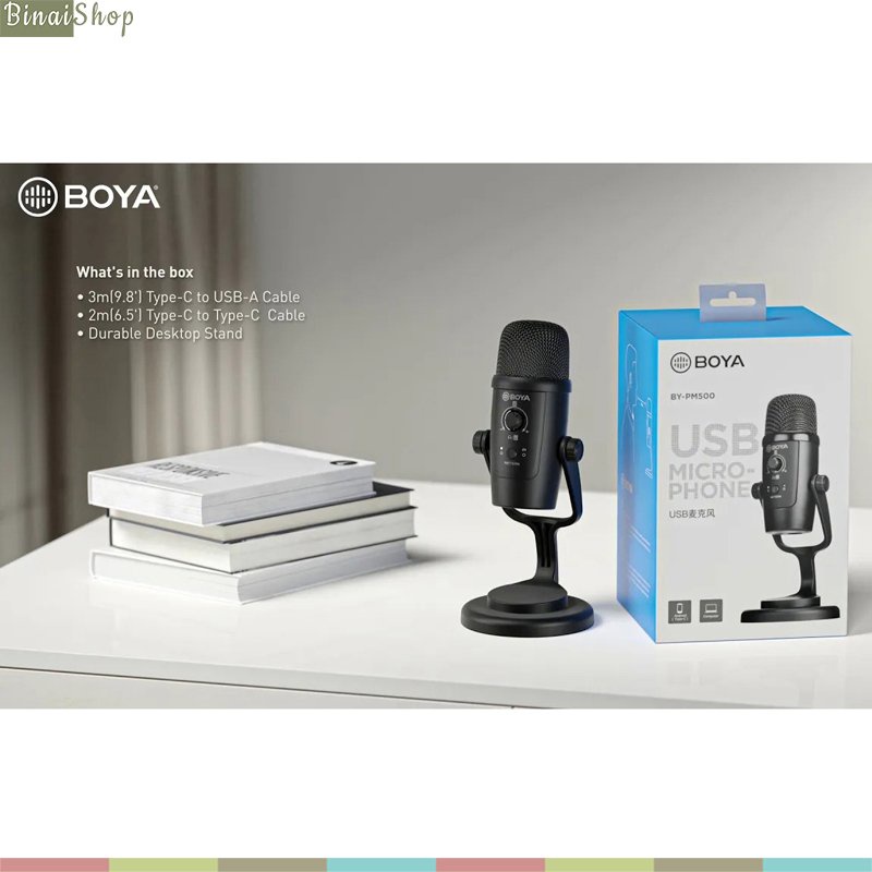 Boya BY-PM500 USB - Micro Condenser Thu Âm Cho Máy Tính, Điện Thoại