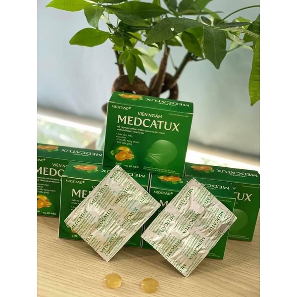 Medcatux, Giảm ho, đau rát họng , khàn tiếng, hộp 20 viên