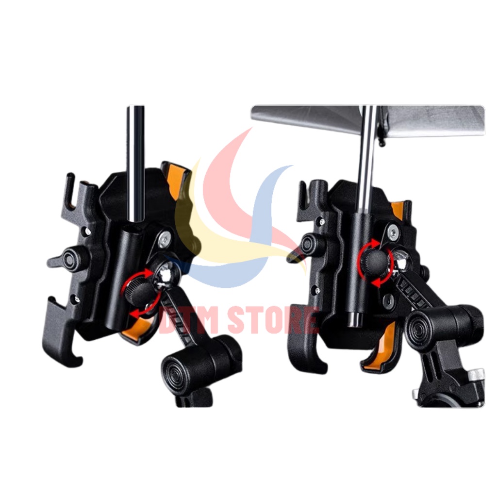 Gía đỡ điện thoại xe máy ,xe đạp di động kiểu chân gương bằng nhôm xoay 360 Kèm Ô DTM Store
