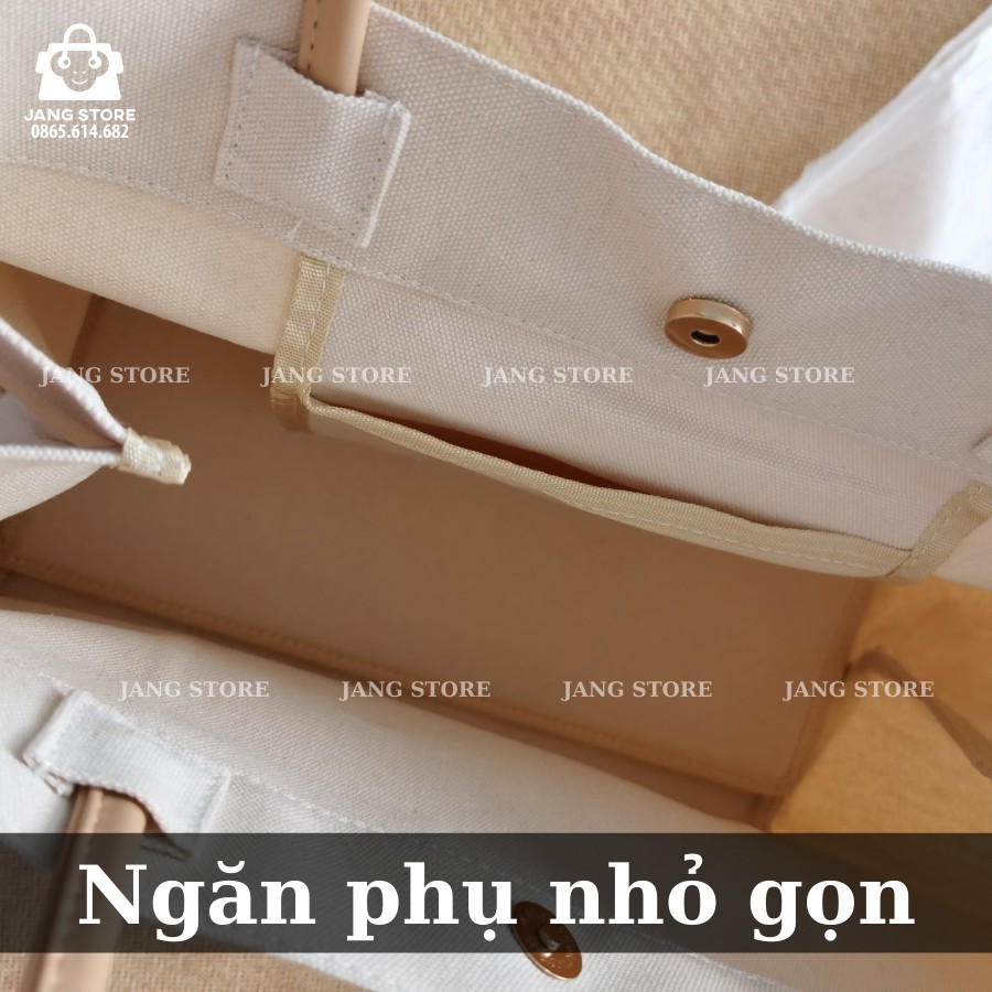 Túi Tote Vải Canvas Cỡ Lớn Phong Cách Hàn Quốc