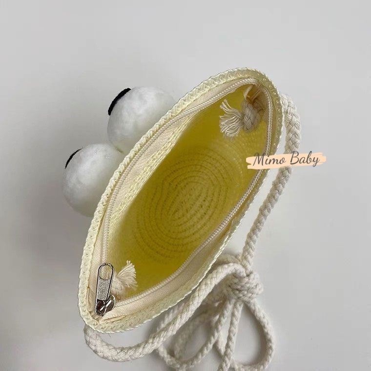 Túi cói đeo chéo họa tiết mắt chim dễ thương cho bé gái TC08 Mimo Baby