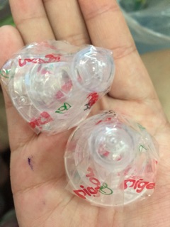 Núm vú silicone trắng cổ hẹp Pigeon size M,L