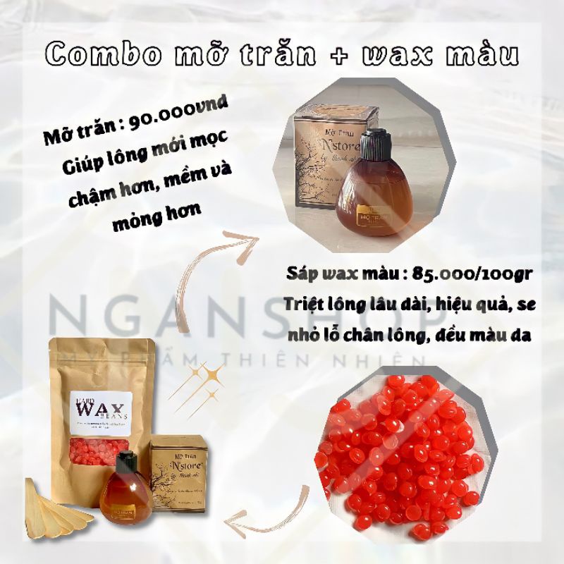[Tặng kèm que gỗ] Combo sáp wax nóng Hard Wax Bean 100gr, triệt lông lông vĩnh viễn | BigBuy360 - bigbuy360.vn