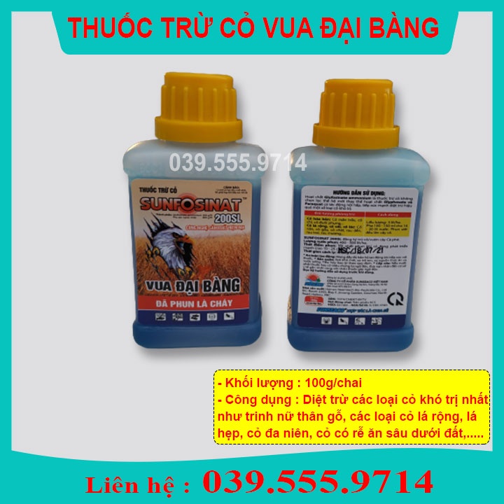 TRỪ CỎ VUA ĐẠI BÀNG - PHUN LÀ CHÁY  DIỆT CỎ KHÔNG CHỌN LỌC