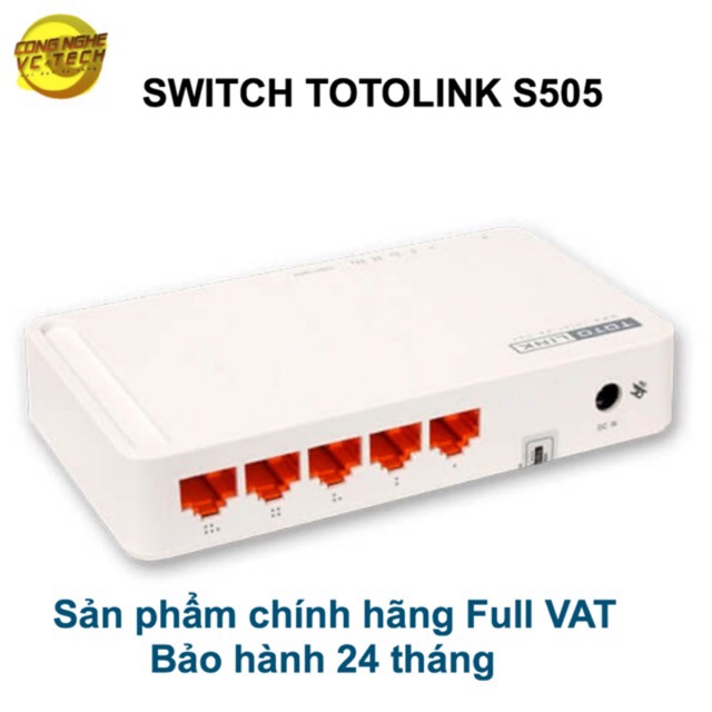 Chia mạng 5 cổng Totolink S505