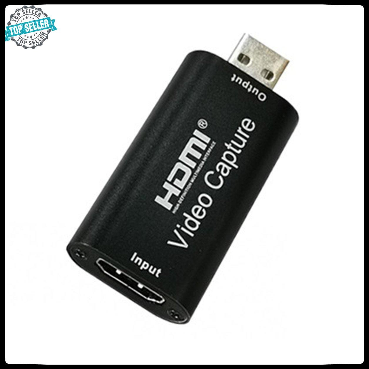 [hàng mới về] Video Capture Card USB 2.0 HDMI HD Video Audio Grabber Record Box Black