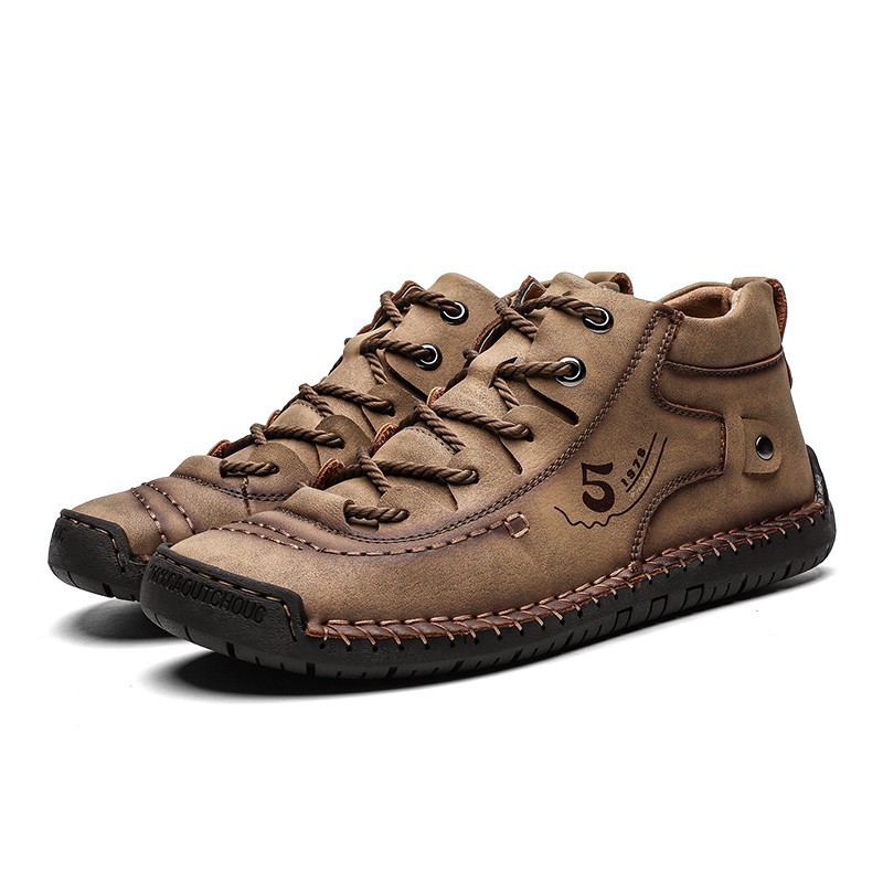 ĐẲ𝐍𝐆 𝐂Ấ𝐏 Men Vintage Genuine Cow Leather Boots Ankle Boots KL4597