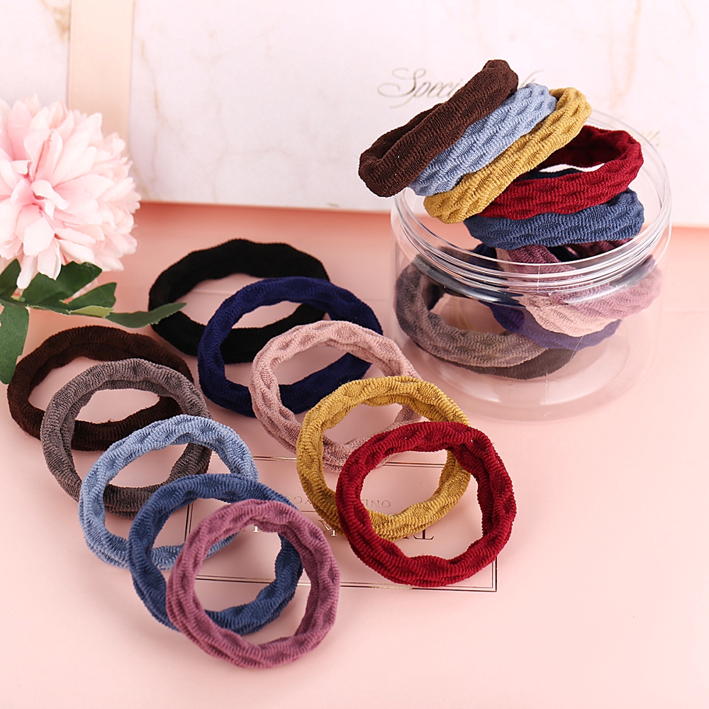 Hộp 20 Dây Buộc Tóc 17KM Co Giãn Tốt Nhiều Màu Xinh Xắn Thời Trang Cho Nữ