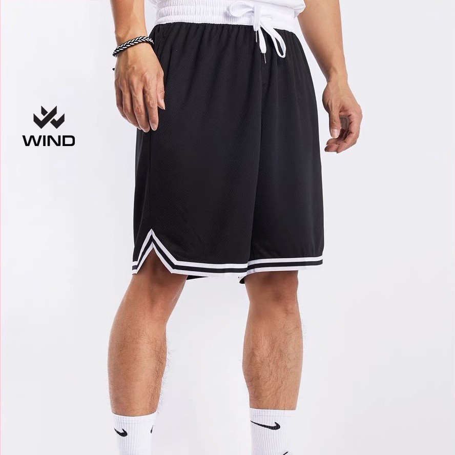 Quần short bóng rổ WIND unisex thể thao chữ V lửng nam nữ mặc nhà ulzzang