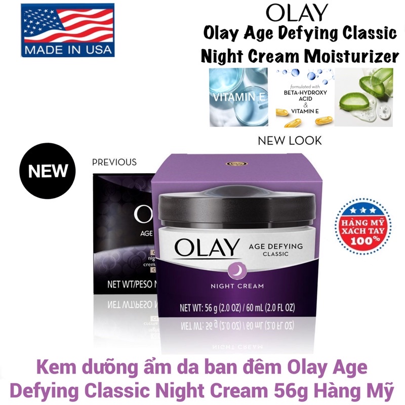 Kem dưỡng ẩm da ban đêm Olay Age Defying Classic Night Cream 56g Hàng Mỹ