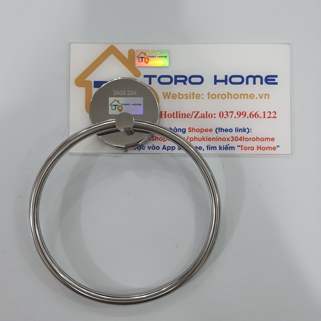 Vòng treo khăn inox 304 MV-667T Toro Home, Cam kết chất liệu inox Chuẩn 304