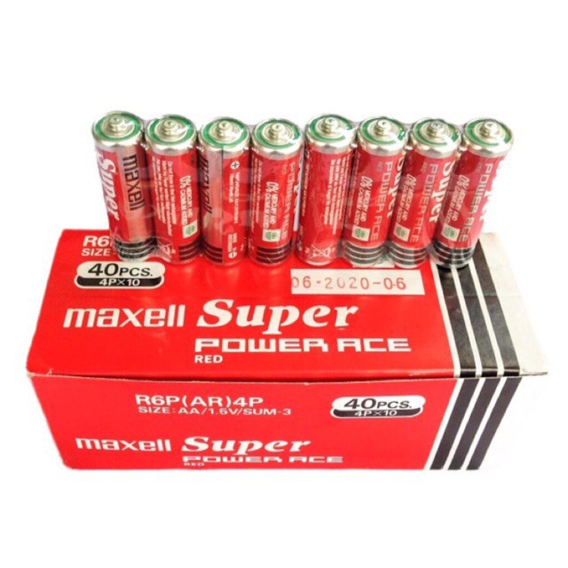 Hộp 40 viên Pin tiểu maxell AA - Pin 2 AA Maxell Hộp 40 Viên MỚI