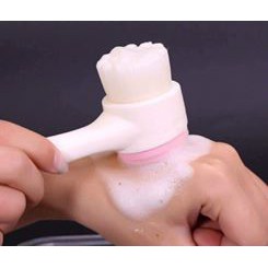 Chổi rửa mặt hai đầu lông và silicon , có vỏ nhựa | BigBuy360 - bigbuy360.vn