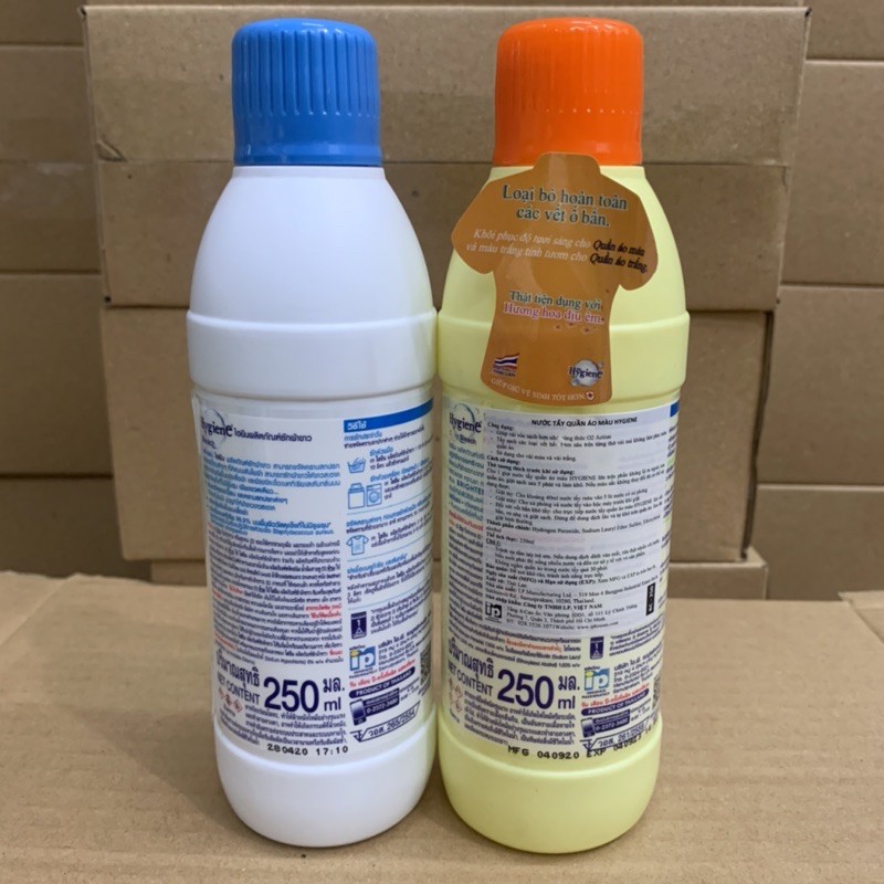 Nước tẩy quần áo màu và áo trắng Hygiene 250ml